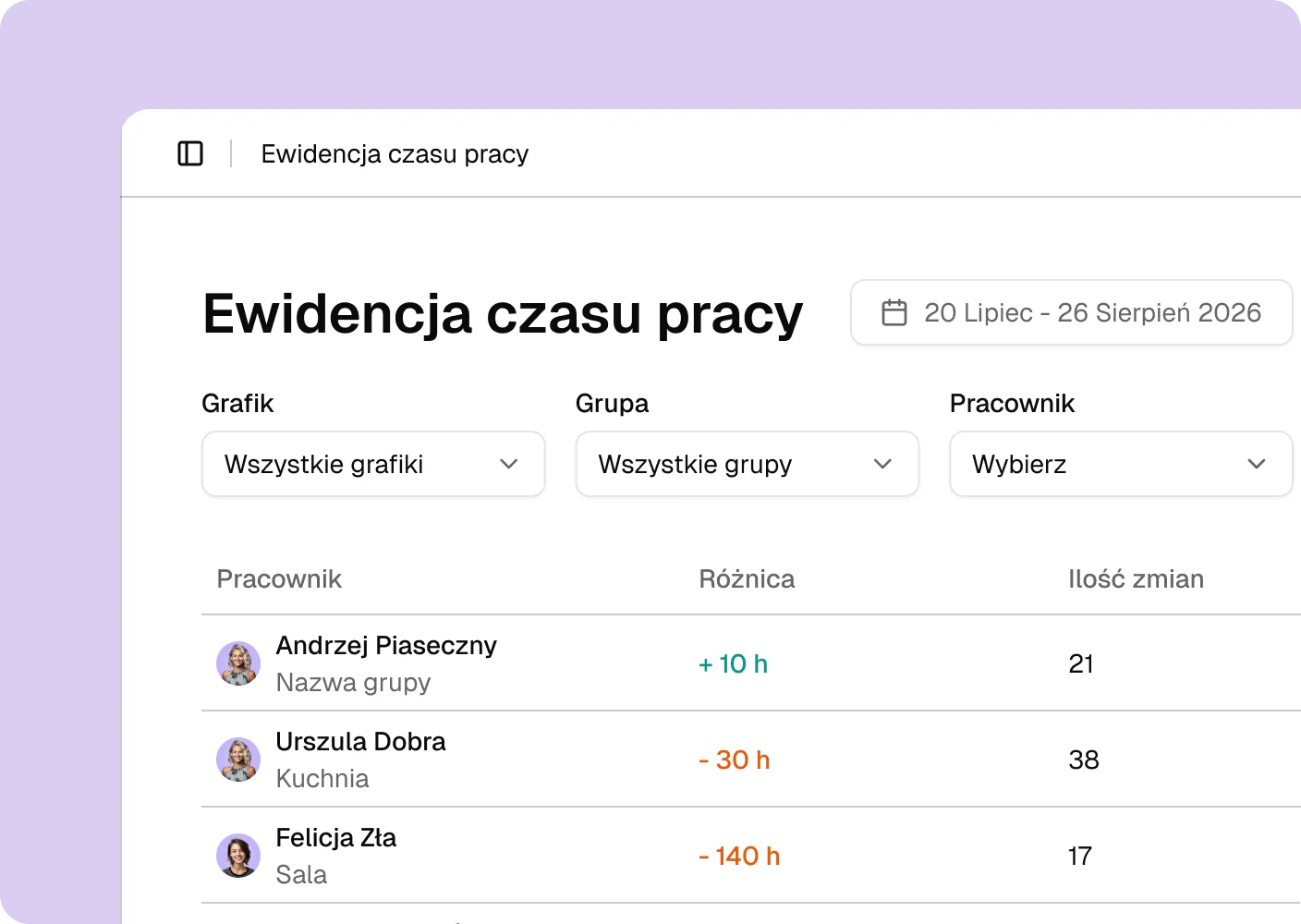 Ewidencja czasu pracy w Time8